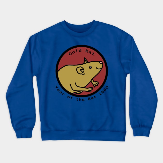 Year of the Gold Rat 1960 Crewneck Sweatshirt by ellenhenryart